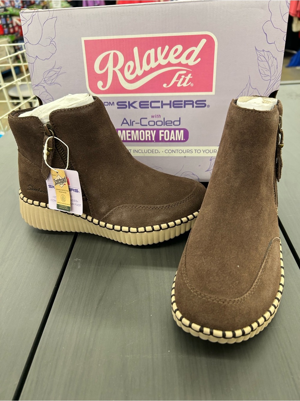 Skechers Relaxed Fit Brown Suede Ankle Boots